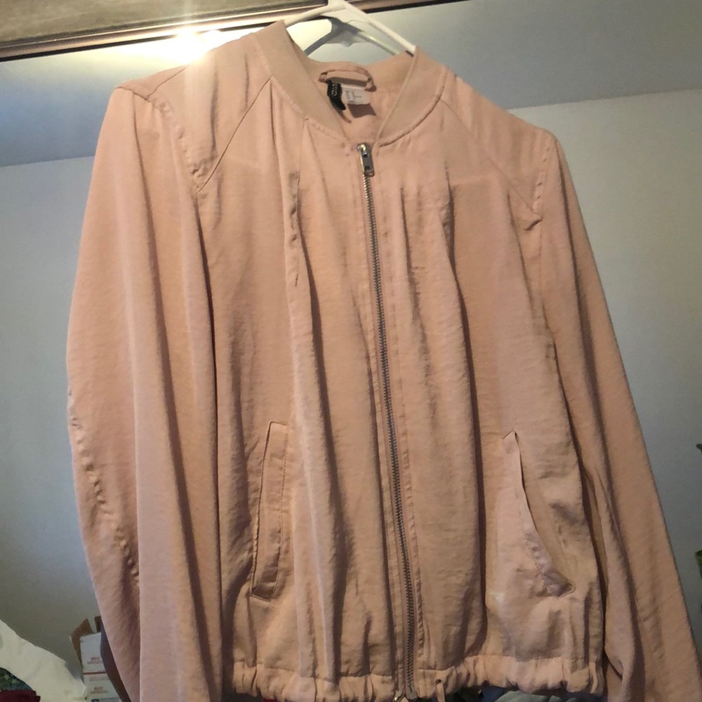H&M pink satin jacket